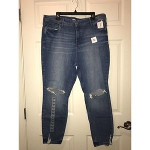 Old Navy Rockstar Jeans Size 18, Super Skinny High Rise, Distressed, Stretch